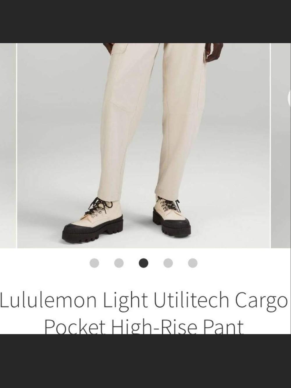 NWT Lululemon Athletica Light Utilitech Cargo Pocket Pant — Natural Ivory